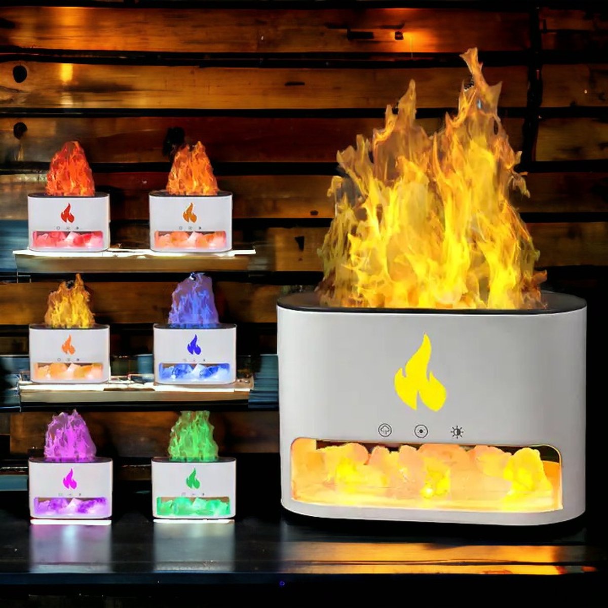Diffuseur à Effet Flamme avec Cristaux de Sel