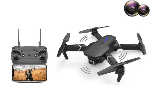 Mini Drone Professionnel E88 4K HD, Caméra Aérienne WiFi Et Pliable